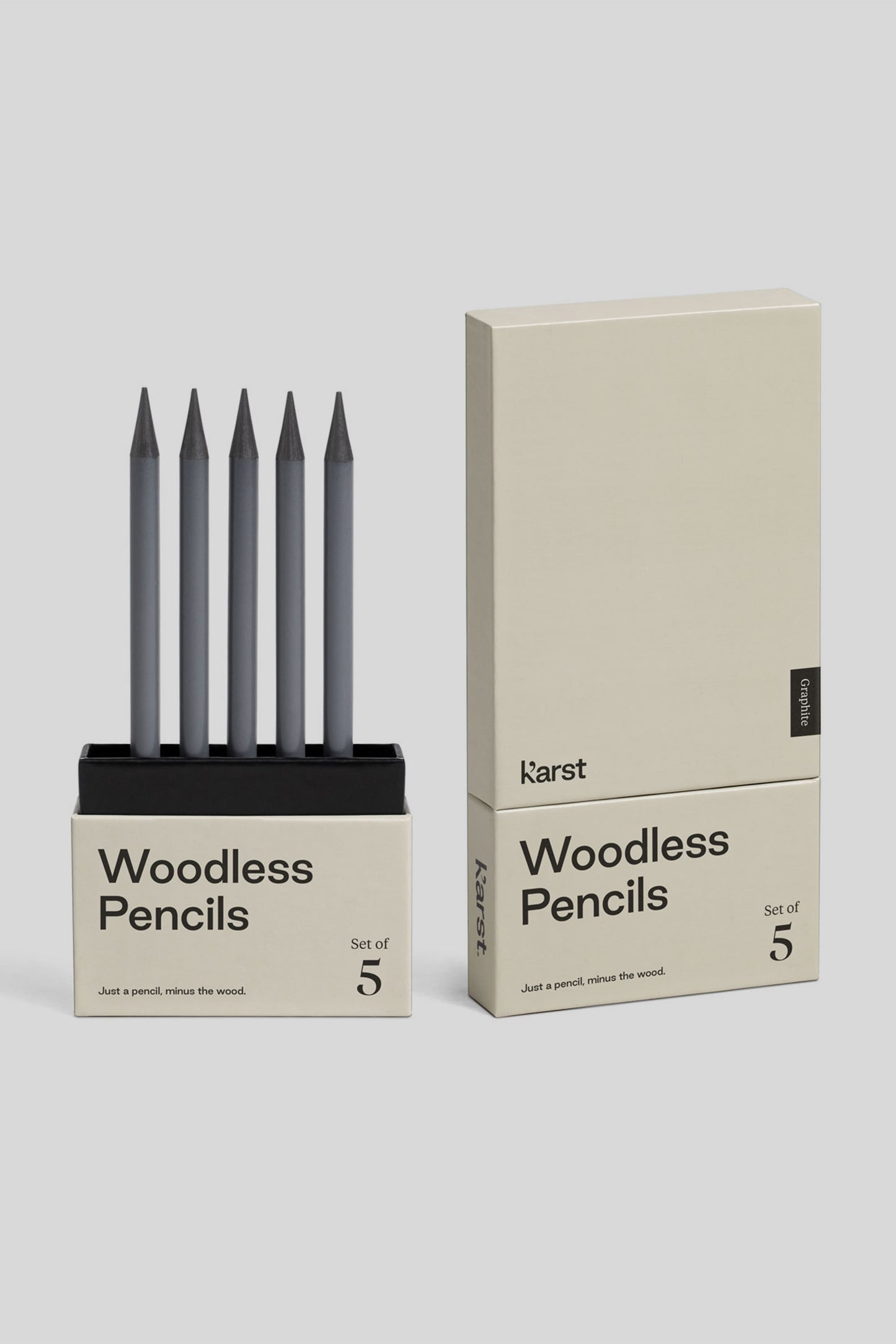 Set de 5 lápices sin madera Gris
