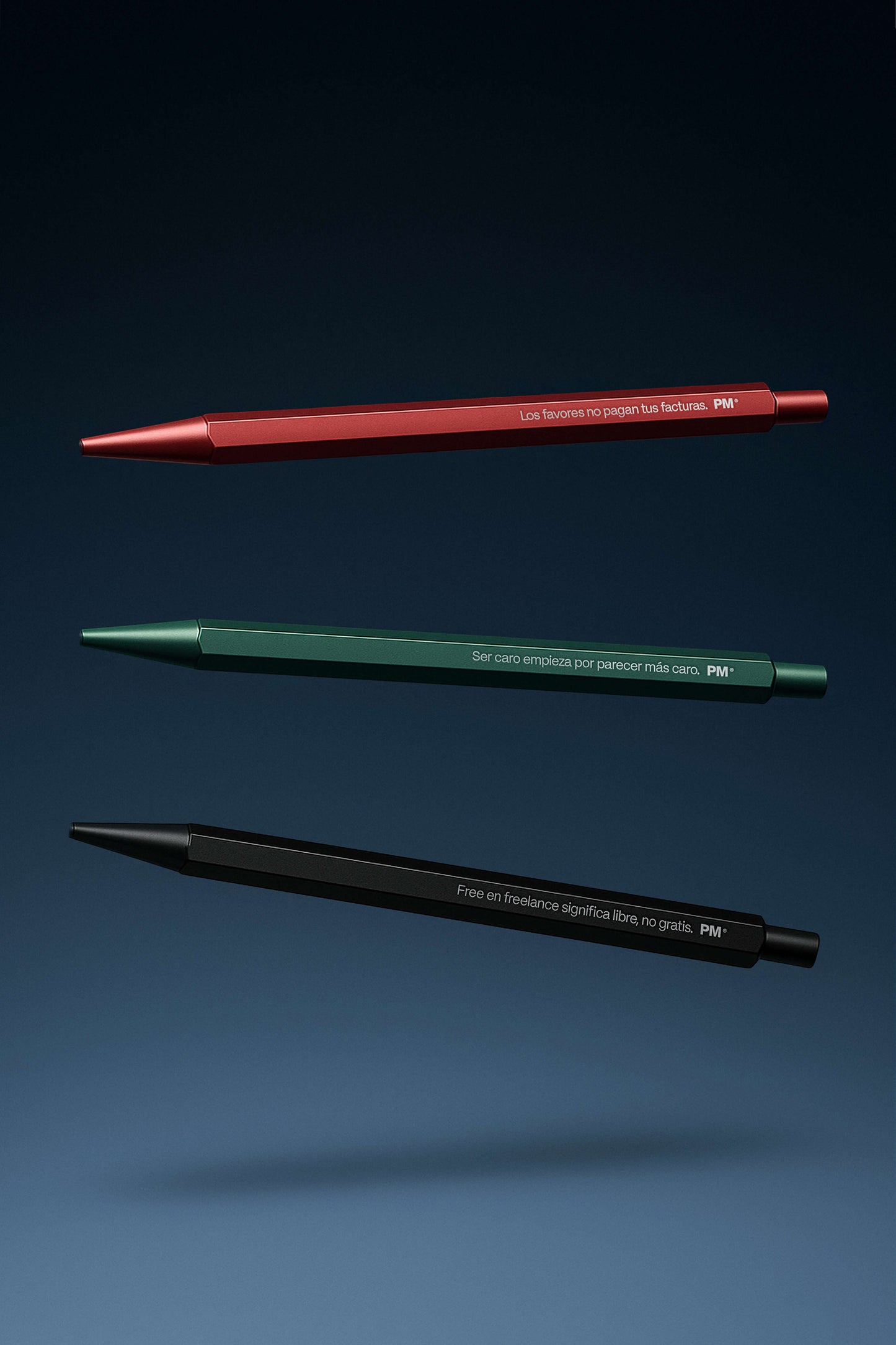 Bolígrafo de Aluminio Hexagonal - Rojo