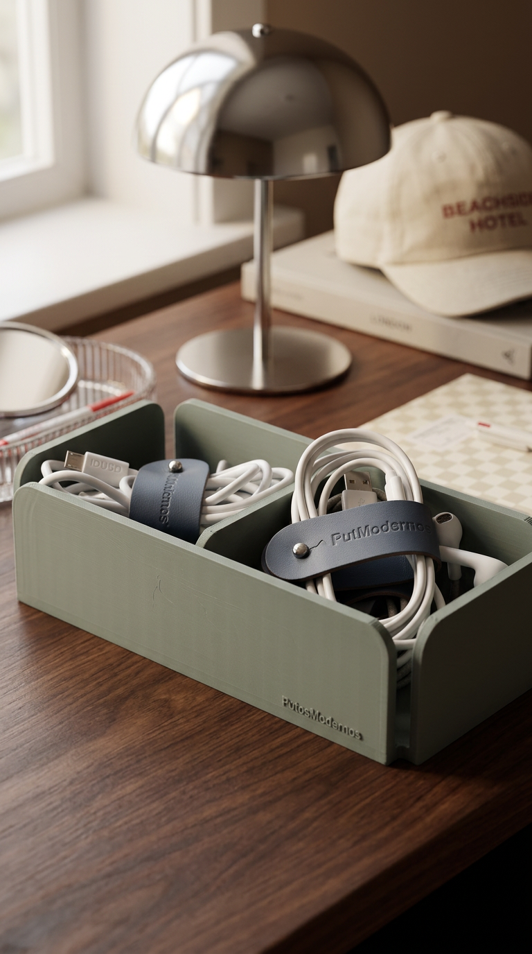 Organizador de Cables Piel - 2 piezas