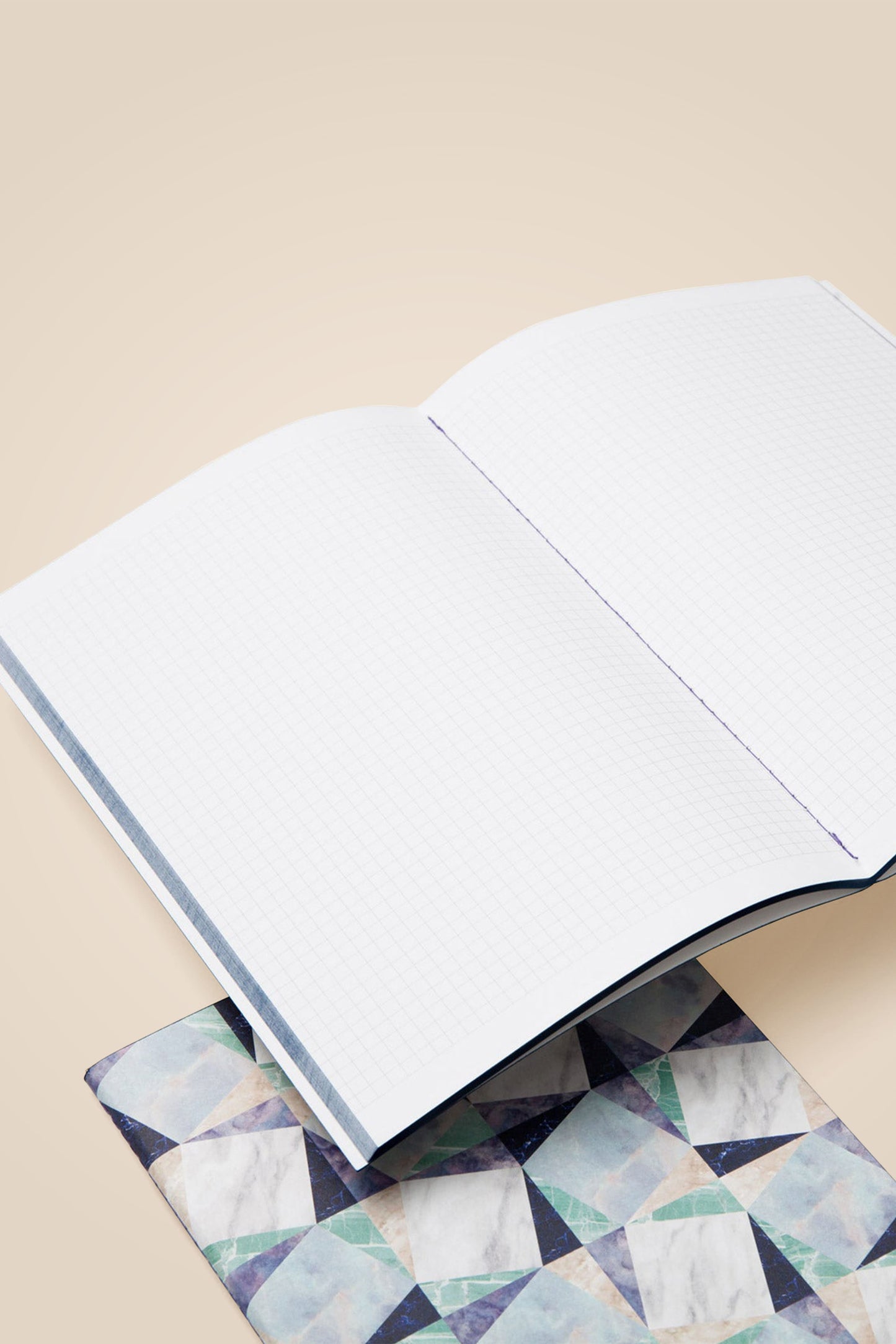 Cuaderno de Notas Mármol - Cuadros (Azul)