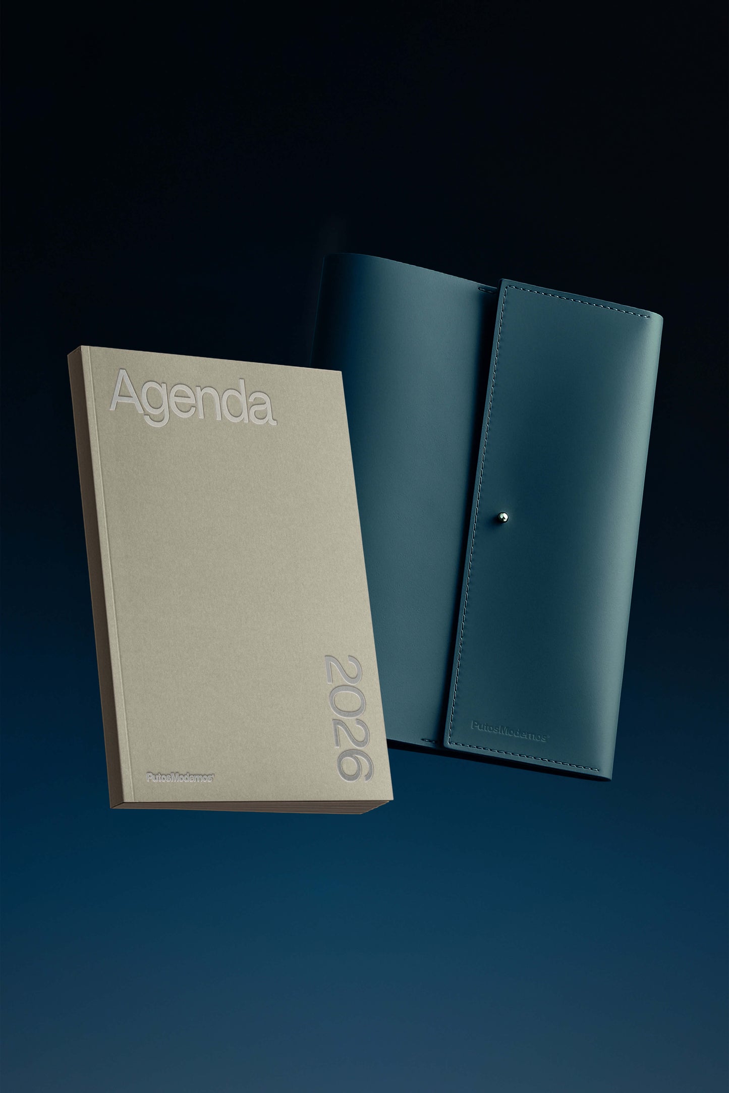 Kit Agenda Gris + Funda Piel