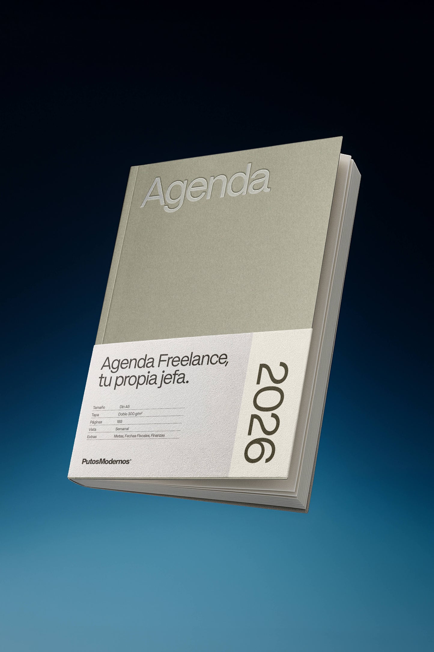 Pack Agenda Gris + Planner Diario + Funda Piel